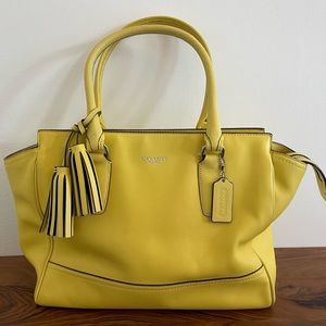 Coach Yellow Leather Candace Carryall Tote